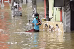 Ngập lụt ở Gampaha, Sri Lanka. (Ảnh: THX/TTXVN)