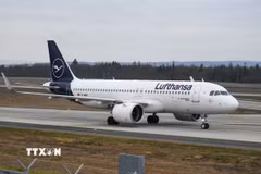 Một máy bay của hãng hàng không Lufthansa. (Ảnh: THX/TTXVN)