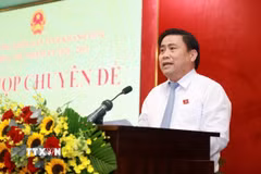 Ông Lâm Đông, Phó Bí thư Tỉnh ủy, Chủ tịch Hội đồng Nhân dân tỉnh Khánh Hòa, phát biểu. (Ảnh: Xuân Triệu/TTXVN)