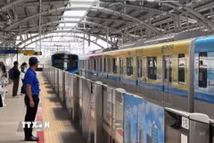 Tuyến tàu metro Bến Thành-Suối Tiên. (Ảnh: Thanh Vũ/TTXVN)