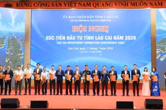Tỉnh Lào Cai trao Quyết định chấp nhận chủ trương đầu tư tại Hội nghị xúc tiến đầu tư tỉnh Lào Cai năm 2026. (Ảnh: Cổng Thông tin điện tử tỉnh Lào Cai)