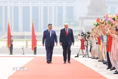 Chủ tịch Trung Quốc Tập Cận Bình và Tổng thống Mỹ Donald Trump. (Ảnh: THX/TTXVN)