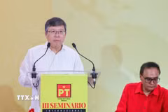Đại sứ Nguyễn Văn Hải phát biểu tại hội nghị. (Ảnh: Đại sứ quán Việt Nam tại Mexico/TTXVN phát)