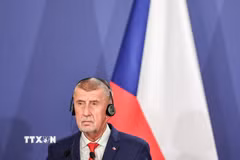 Thủ tướng Cộng hòa Séc Andrej Babis dự họp báo chung sau hội nghị thượng đỉnh tại Godollo, Hungary, ngày 23/6/2026. (Ảnh: THX/TTXVN phát)