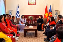 Đoàn Liên hiệp các tổ chức UNESCO Việt Nam đã tới thăm và làm việc tại Đại sứ quán Việt Nam tại Hy Lạp. (Ảnh do Đại sứ quán Việt Nam tại Hy Lạp cung cấp/TTXVN phát)