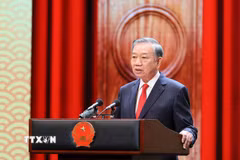 Tổng Bí thư, Chủ tịch nước Tô Lâm đọc diễn văn kỷ niệm 81 năm Quốc khánh nước Cộng hòa xã hội Chủ nghĩa Việt Nam. (Ảnh: An Đăng/TTXVN)