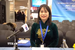 Bà Trương Thị Hồng, Chủ tịch Hội người Việt Nam tại Israel. (Ảnh: Thanh Bình/TTXVN)