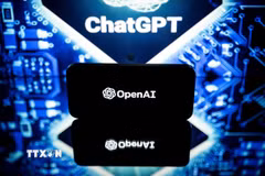 Biểu tượng Tập đoàn công nghệ Mỹ OpenAI. (Ảnh: AFP/TTXVN)