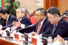Đồng chí Trần Sỹ Thanh, Ủy viên Bộ Chính trị, Bí thư Trung ương Đảng, Chủ nhiệm Ủy ban Kiểm tra Trung ương Đảng Cộng sản Việt Nam phát biểu. (Ảnh: An Đăng/TTXVN)