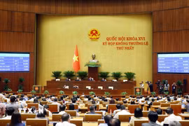 Quốc hội biểu quyết thông qua Luật Phòng, chống phổ biến vũ khí hủy diệt hàng loạt. (Ảnh: Phạm Kiên/TTXVN)
