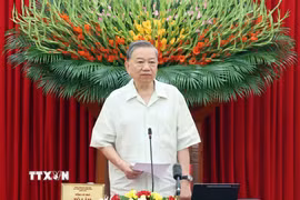 Tổng Bí thư Tô Lâm, Trưởng Ban Chỉ đạo Trung ương phát biểu. (Ảnh: Thống Nhất/TTXVN)