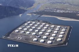 Kho dự trữ dầu quốc gia Shibushi ở quận Kagoshima, Tây Nam Nhật Bản. (Ảnh: Kyodo/TTXVN)