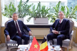 Tổng Bí thư, Chủ tịch nước Tô Lâm gặp hẹp Thủ tướng Bỉ Bart De Wever. (Ảnh: Thống Nhất/TTXVN)