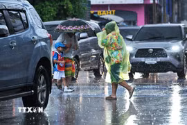 Mưa lớn tại Bangkok, Thái Lan ngày 25/9/2026. (Ảnh: THX/TTXVN phát)