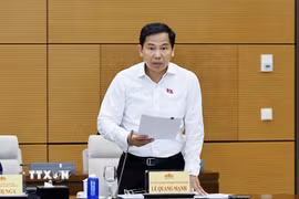Tổng thư ký Quốc hội, Chủ nhiệm Văn phòng Quốc hội Lê Quang Mạnh phát biểu. (Ảnh: Doãn Tấn/TTXVN)