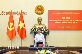 Tổng Bí thư, Chủ tịch nước Tô Lâm, Trưởng Đoàn Kiểm tra, giám sát số 218 phát biểu. (Ảnh: Doãn Tấn/TTXVN)