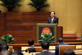 Chủ tịch Quốc hội Trần Thanh Mẫn phát biểu chỉ đạo tại hội nghị. (Ảnh: An Đăng/TTXVN)