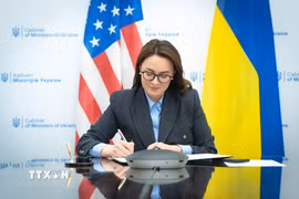 Bà Yulia Svyrydenko. (Ảnh: AA/TTXVN)