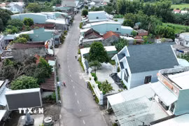 Đường giao thông nông thôn ở xã Tuy Phước Bắc, tỉnh Gia Lai (mới), xã Tuy Phước Bắc là 1 trong 3 xã đạt chuẩn Nông thôn mới nâng cao sau hợp nhất. (Ảnh: Vũ Sinh/TTXVN)