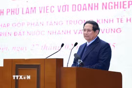 Thủ tướng phát biểu tại Hội nghị Thường trực Chính phủ làm việc với doanh nghiệp nhà nước. (Ảnh: Dương Giang/TTXVN)