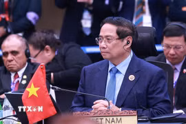 Thủ tướng Phạm Minh Chính dự Hội nghị Cấp cao ASEAN-Liên hợp quốc lần thứ 15. (Ảnh: Dương Giang/TTXVN)