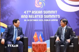 Thủ tướng Phạm Minh Chính gặp Tổng thống Philippines Ferdinand Romualdez Marcos Jr.. (Ảnh: Dương Giang/TTXVN)