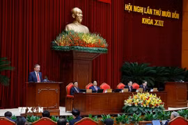 Tổng Bí thư Tô Lâm phát biểu khai mạc Hội nghị lần thứ 14 Ban Chấp hành Trung ương Đảng khóa XIII. (Ảnh: Thống Nhất/TTXVN)