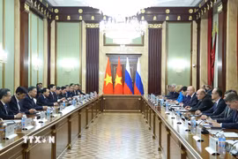 Tổng Bí thư, Chủ tịch nước Tô Lâm hội kiến Thủ tướng Nga Mikhail Mishustin. (Ảnh: Thống Nhất/TTXVN)