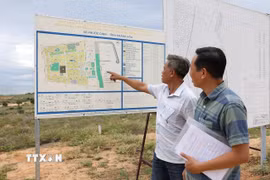 Sơ đồ khu tái định cư Nhà máy điện hạt nhân Ninh Thuận 1 có diện tích 65,6 ha, thuộc địa bàn xã Phước Dinh, tỉnh Khánh Hòa. (Ảnh: Vũ Sinh/TTXVN)