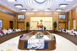 Biểu quyết tại một phiên họp của Ủy ban Thường vụ Quốc hội. (Ảnh: Doãn Tấn/TTXVN)