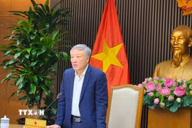 Phó Thủ tướng Thường trực Nguyễn Hòa Bình phát biểu tại cuộc họp. (Ảnh: Chu Thanh Vân/TTXVN)