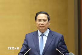 Đồng chí Phạm Minh Chính, Ủy viên Bộ Chính trị, Thủ tướng Chính phủ trình bày Chuyên đề “Nội dung trọng tâm, cốt lõi của Nghị quyết số 71-NQ/TW, ngày 22/8/2025 của Bộ Chính trị về đột phá phát triển giáo dục và đào tạo và Chương trình hành động thực hiện Nghị quyết số 71-NQ/TW”. (Ảnh: Phương Hoa/TTXVN)