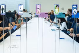 (Tư liệu) Điện thoại iPhone của Apple được giới thiệu tại Cupertino, California, Mỹ. (Ảnh: THX/TTXVN)