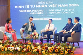 Phiên đối thoại tại Diễn đàn Kinh tế tư nhân Việt Nam 2026: Vòng đối thoại địa phương tỉnh Điện Biên. (Ảnh: Phan Quân/TTXVN)