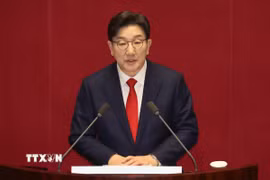 (Tư liệu) Ông Kweon Seong Dong, người đứng đầu nhóm nghị sĩ PPP trong Quốc hội Hàn Quốc, phát biểu tại phiên họp Quốc hội ở thủ đô Seoul. (Ảnh: Yonhap/TTXVN)