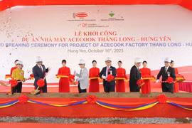 Lễ động thổ Nhà máy Acecook Việt Nam tại Khu công nghiệp Thăng Long 2. (Ảnh: Vietnam+)