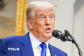 Tổng thống Mỹ Donald Trump phát biểu tại Nhà Trắng, Washington, D.C. Ảnh: THX/TTXVN