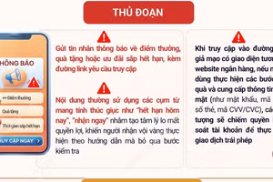 Cảnh báo thủ đoạn giả mạo tin nhắn ngân hàng thông báo đổi điểm thưởng 