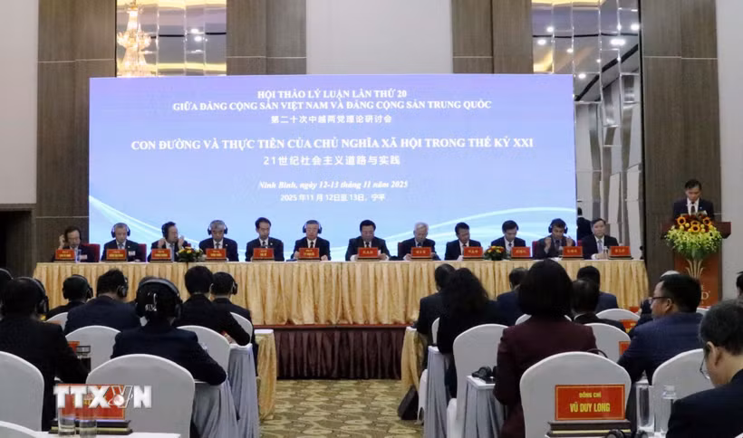 Toàn cảnh Hội thảo lần thứ 20 giữa Đảng Cộng Sản Việt Nam và Đảng Cộng Sản Trung Quốc. (Ảnh: Đại Nghĩa/TTXVN)