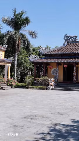 Di tích Kiến trúc nghệ thuật cấp Quốc gia Văn Thánh-Khổng Miếu ở phường Bàn Thạch, thành phố Đà Nẵng. (Ảnh: Đỗ Trưởng/TTXVN)