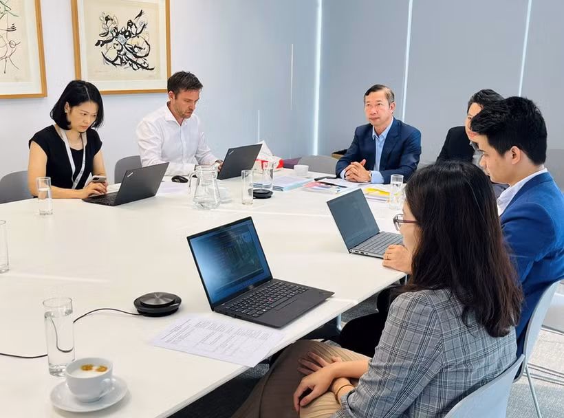Phó Cục trưởng Cục Điện lực và Năng lượng tái tạo Phạm Nguyên Hùng phát biểu tại Lễ Công bố. (Ảnh: Đức Dũng/Bnews/TTXVN)
