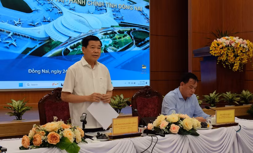 Ông Nguyễn Hồng Lĩnh, Bí thư Tỉnh ủy Đồng Nai, phát biểu tại hội thảo. (Ảnh: Công Phong/TTXVN)