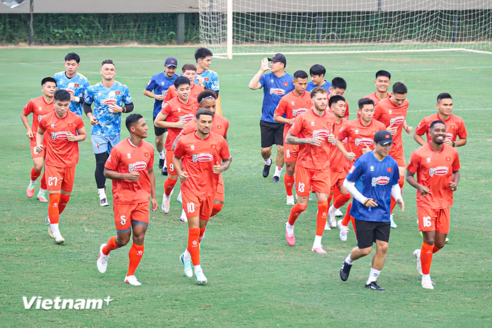 Chiều 22/9, đội tuyển Việt Nam hội quân tại Trung tâm đào tạo bóng đá trẻ Việt Nam (Hà Nội), chuẩn bị cho giải đấu FIFA ASEAN Cup 2026. (Ảnh: Việt Anh/Vietnam+)