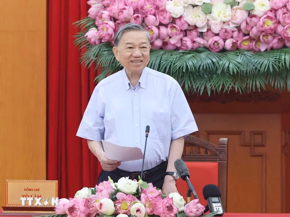 Tổng Bí thư Tô Lâm phát biểu. (Ảnh: Thống Nhất/TTXVN)