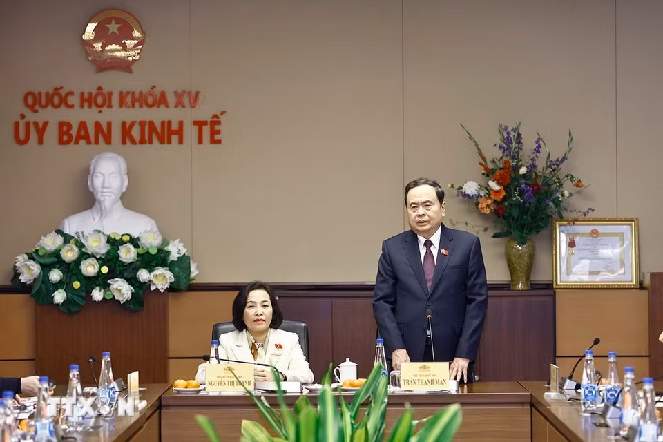 Chủ tịch Quốc hội Trần Thanh Mẫn phát biểu. (Ảnh: Doãn Tấn/TTXVN)