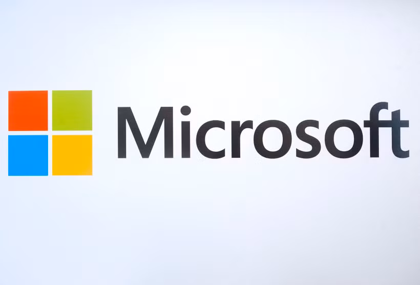 Biểu tượng Microsoft tại một sự kiện ở California, Mỹ. (Ảnh: AFP/TTXVN)