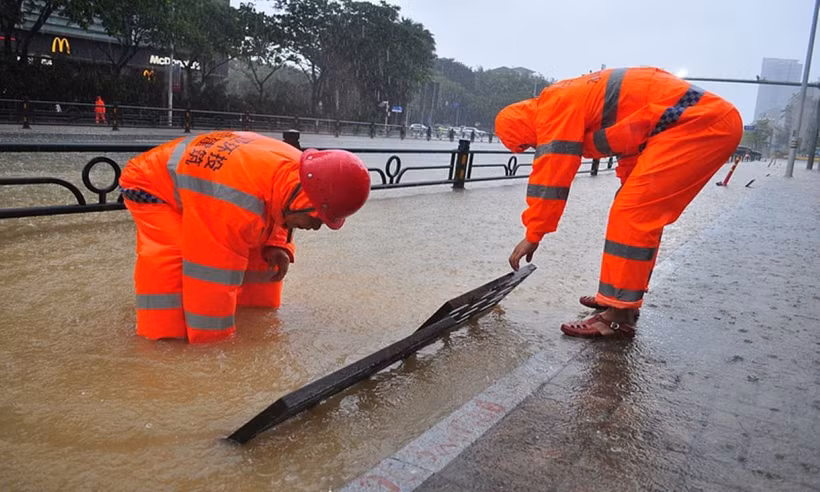 Ngập úng cục bộ tại đảo Hải Nam. (Ảnh: VCG)