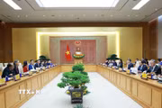Thủ tướng Lê Minh Hưng tiếp bà Pauline Tamesis, Điều phối viên Thường trú Liên hợp quốc tại Việt Nam và Trưởng đại diện các tổ chức Liên hợp quốc tại Việt Nam. (Ảnh: Dương Giang/TTXVN)