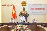 Chủ tịch Quốc hội Trần Thanh Mẫn, Trưởng Ban Chỉ đạo chủ trì Phiên họp lần thứ hai Ban Chỉ đạo Tổng rà soát hệ thống văn bản quy phạm pháp luật. (Ảnh: Doãn Tấn/TTXVN)