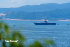 Tàu sân bay USS George Washington. (Ảnh: Thanh Phong/Vietnam+)